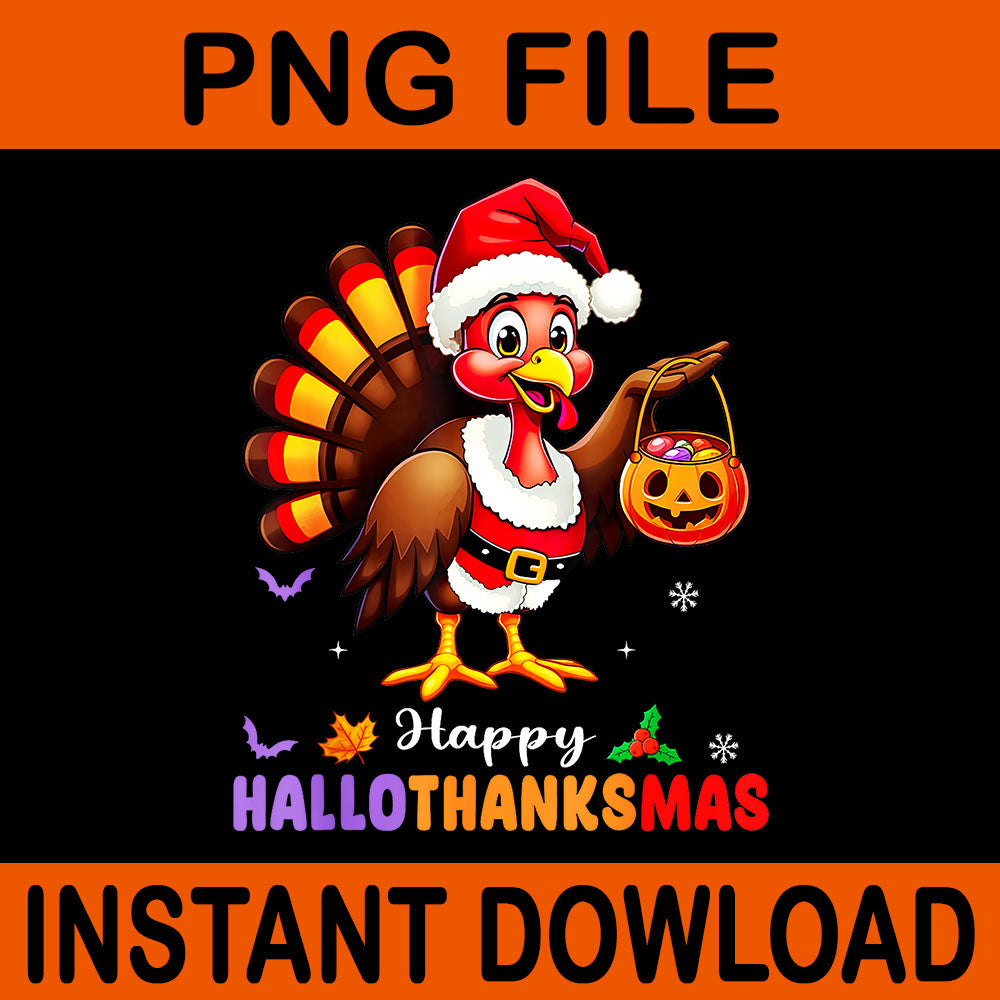 Happy Hallothanksmas Turkey PNG – buydesigntshirt, image size:1000x1000