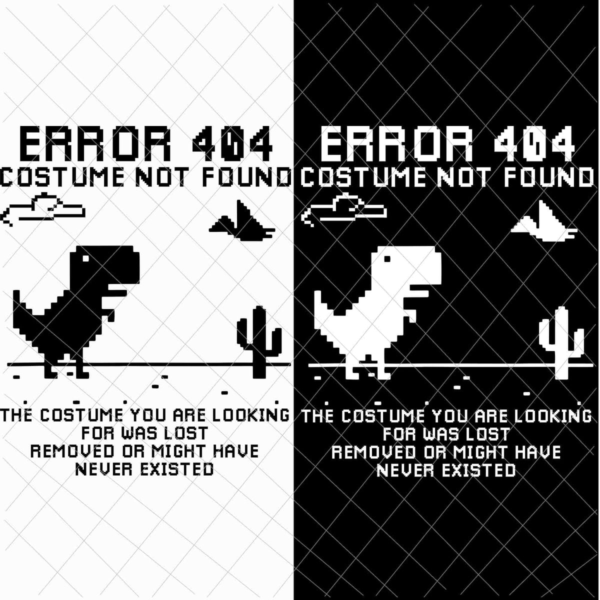 Dinosaur Error 404 Costume Not Found Code Halloween 2021 Svg