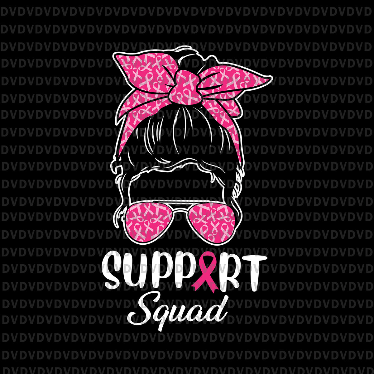 Breast Cancer Warrior SVG, Breast Cancer Messy Bun SVG By  LemonStudioCreations