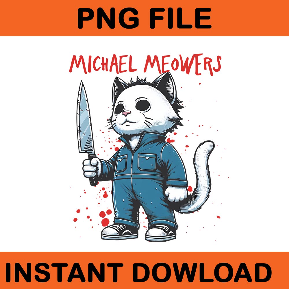 Michael Meowers Cat Halloween PNG, Michael Kill Halloween PNG