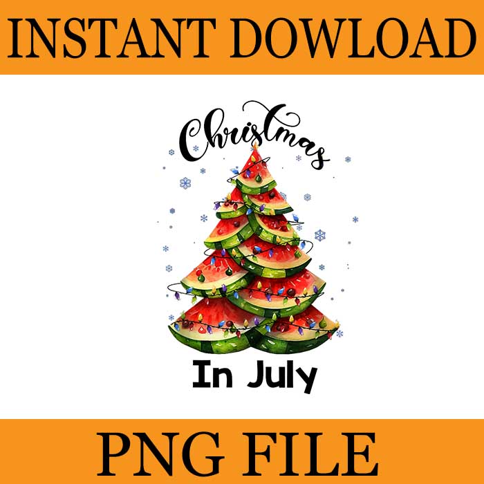 Waterlemon Christmas Tree PNG, Christmas In July Waterlemon Summer Vacation PNG