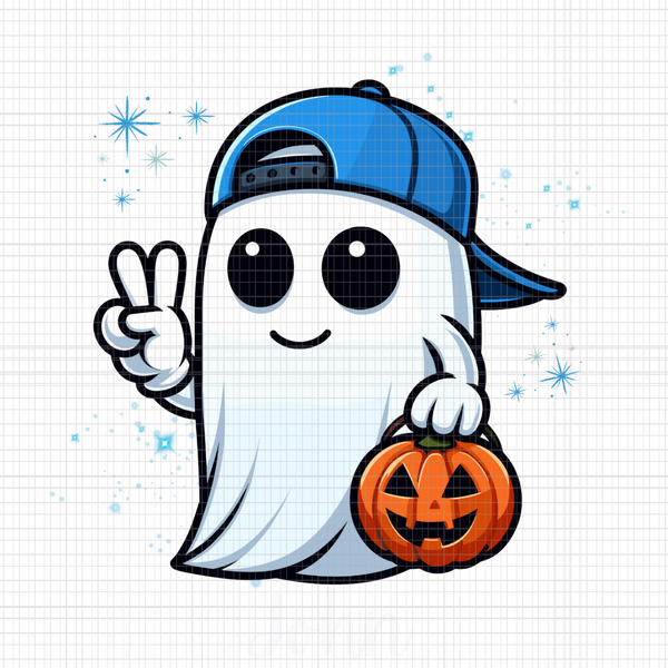Cute Ghost Pumpkin Halloween PNG, Ghost Flower PNG, Trendy Bougie Boo PNG, Ghost Spooky Vibes PNG