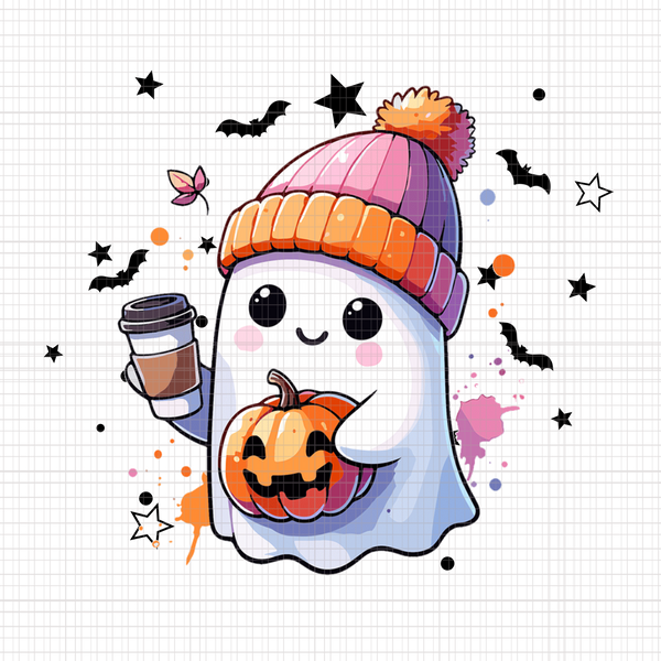 Cute Ghost Witch PNG, Halloween Cute Ghost Coffee PNG, Trendy Bougie Boo PNG, Ghost Spooky Vibes PNG, Cute Ghost PNG