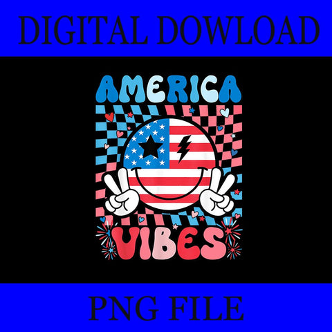 Groovy America Vibes PNG, America Vibes 4th Of July PNG