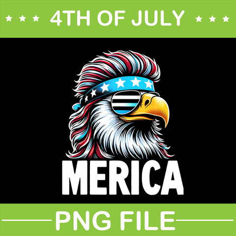 Merica Eagle Mullet Sunglasses PNG,  Merica Eagle  4th Of July PNG