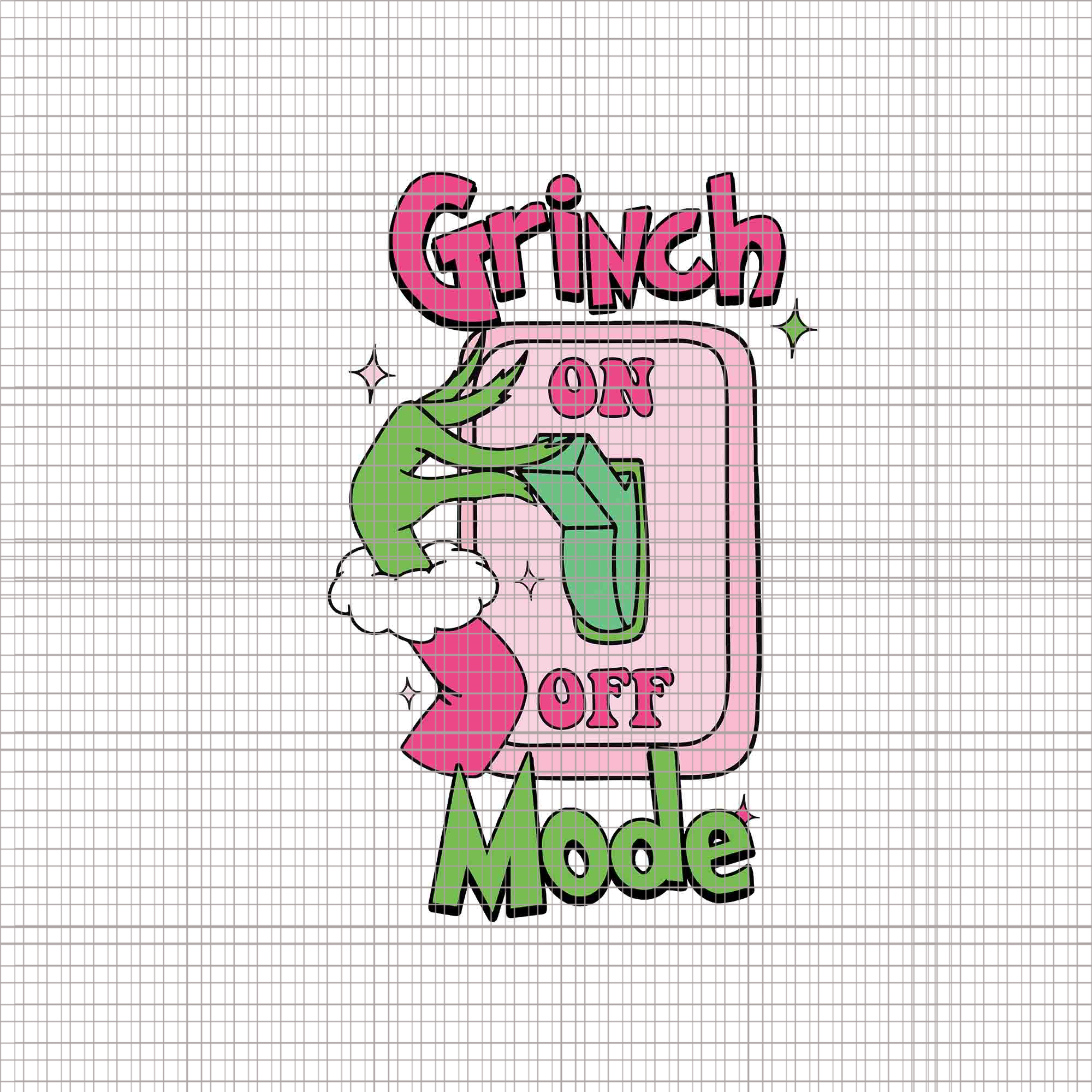 Grinch On Off Mode Png, Pink Grinch Png, Pink Christmas Png, Pink Grinchmas Png