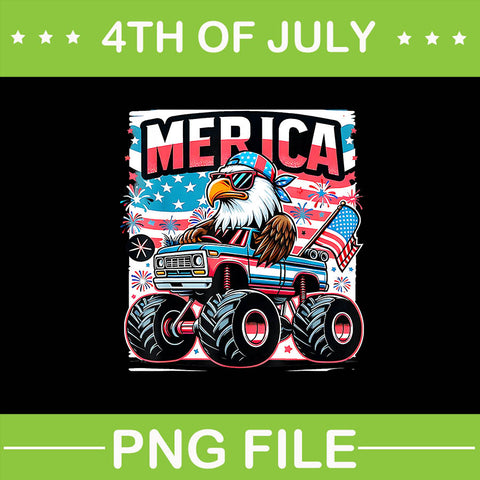 Merica 4th Of July PNG, Truck Eagle USA  American Flag PNG