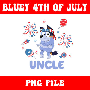 4th Of July Bluey PNG, Red White Bluey PNG, Bluey Uncle PNG