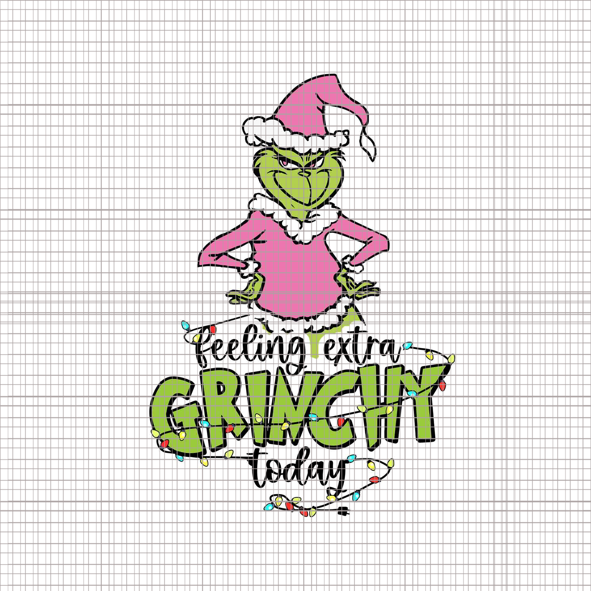 Feeling Extra Grinchy Today Png, Pink Grinch Png, Pink Christmas Png, Pink Grinchmas Png