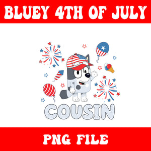 Bluey Cousin 4th Of July PNG