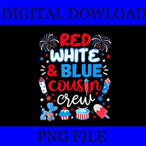 Red White and Blue Cousin Crew PNG