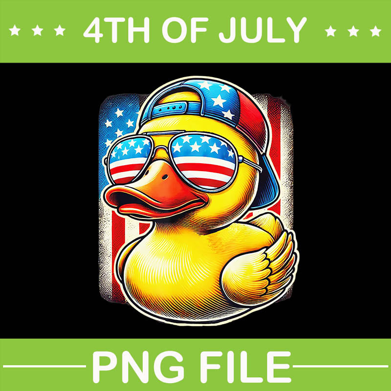 4th Of July Patriotic Rubber Duck USA Flag PNG,  Duck  4TH Of July PNG