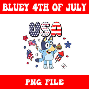 Bluey 4th Of July PNG, Red White Bluey PNG, Bluey 4th Of July Est 1776 PNG 