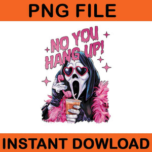 No you hang up pink ghost halloween png 