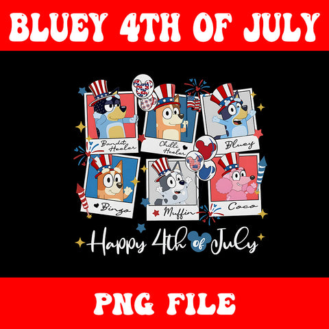 Bluey Happy 4th Of July Est 1776 PNG