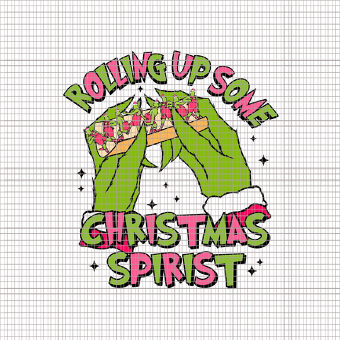 Rolling Up Some Christmas Spirist Png, Grinch Christmas Png, Pink Grinch Png, Pink Christmas Png, Pink Grinchmas Png