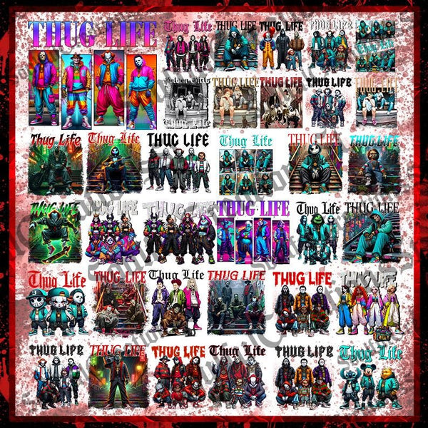 Bundle Thug Life Halloween Character Png, Horror Movie Png, Movie Killers Png, Series Killer Halloween Png, Old School Halloween Movie Png