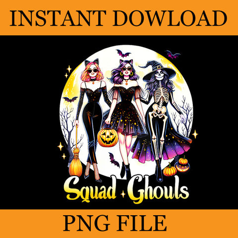 Retro Squad Ghouls Spooky Witches PNG, Squad Ghouls Horror Characters PNG