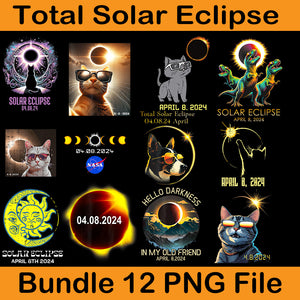 Total solar eclipse 2024 shirt designs bundle, total solar eclipse png