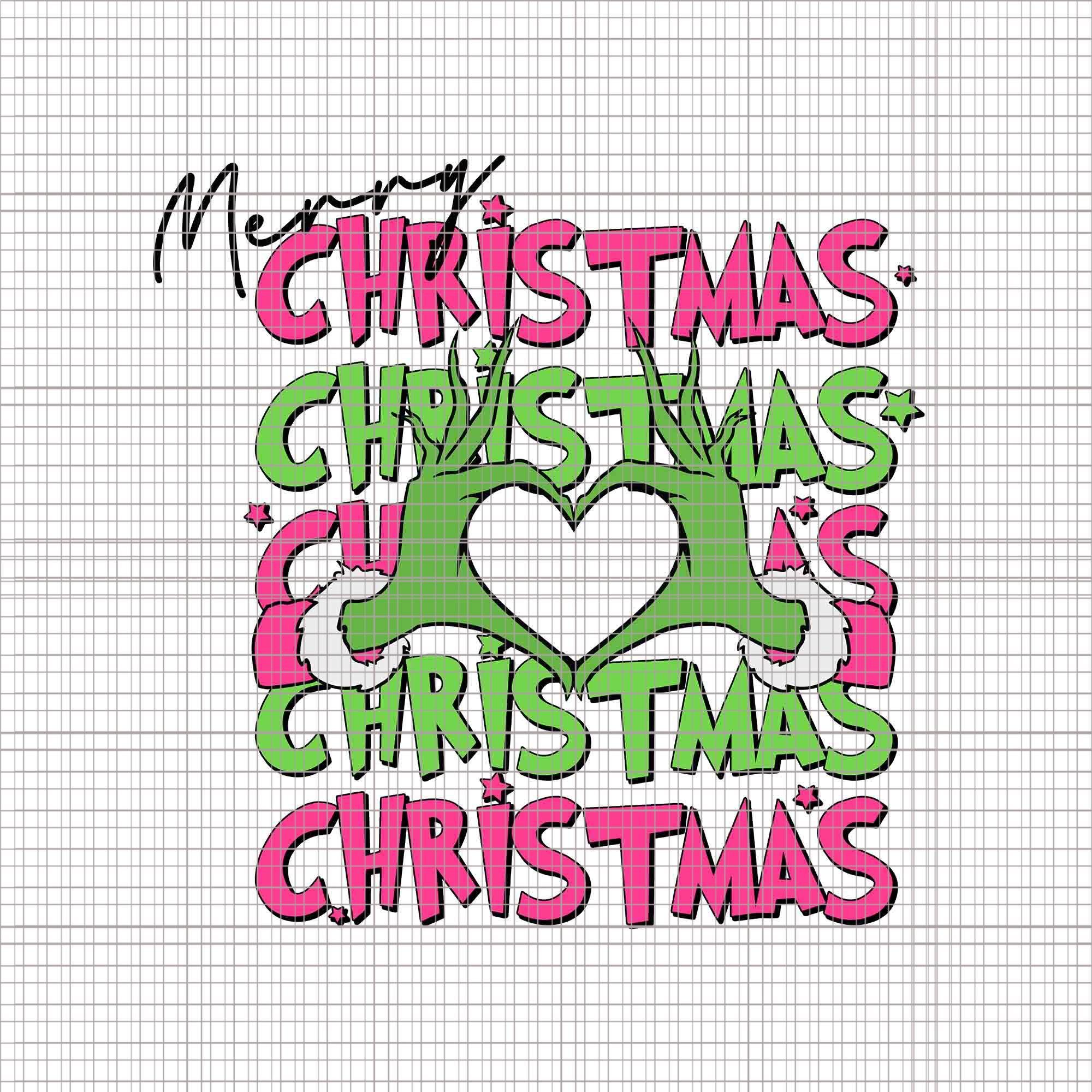 Merry Christmas Png, Pink Grinch Png, Pink Christmas Png, Pink Grinchmas Png