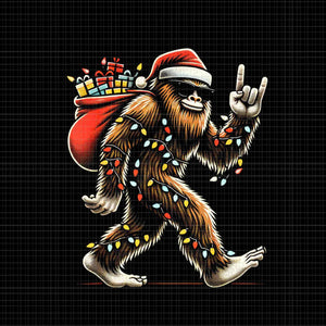 Santa Bigfoot Christmas Lights Funny Sasquatch Believe Png, Santa Christmas Png, Santa Png, Santa Bigfoot Png