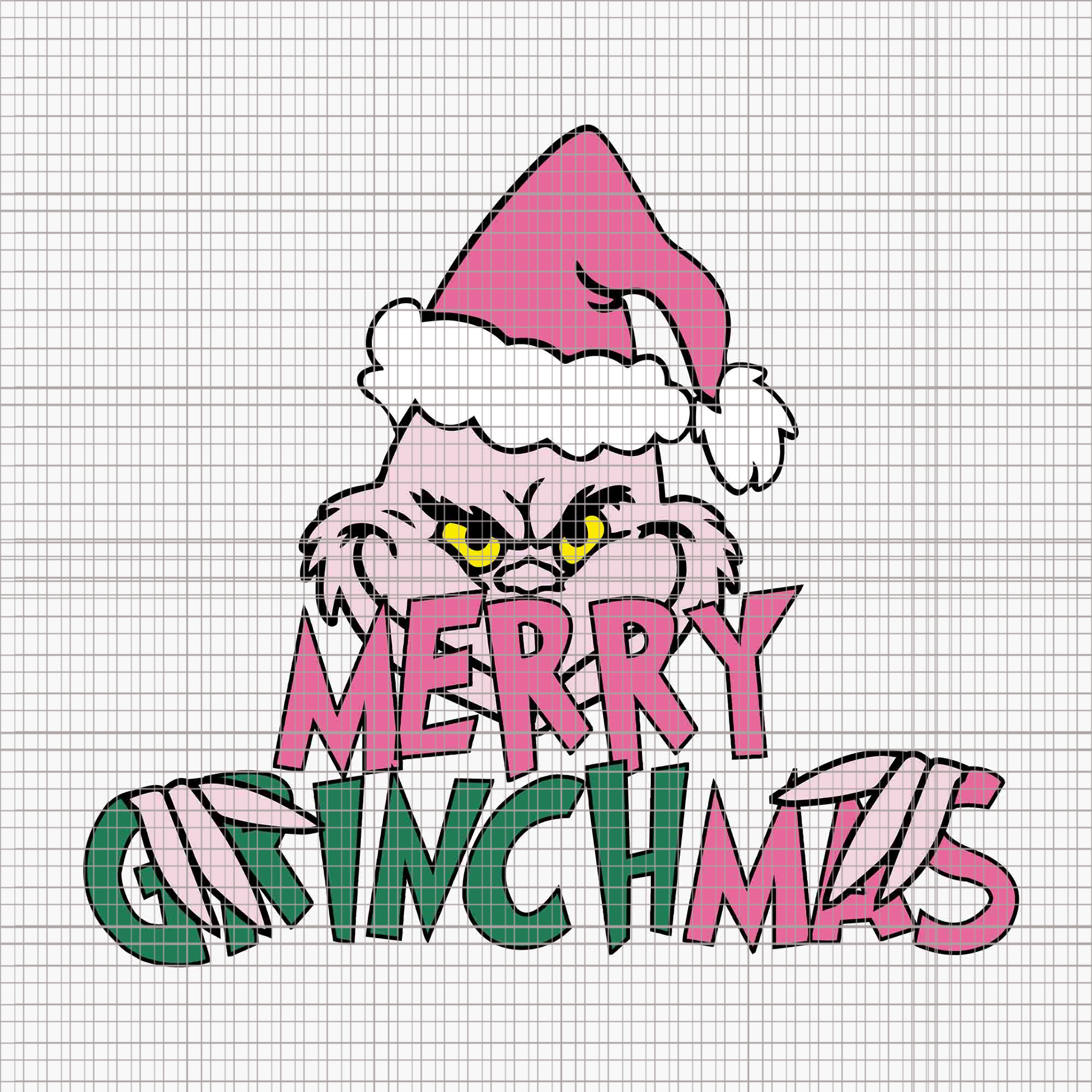 Merry Grinchmas Svg, Pink Christmas Svg, Pink Grinchmas Svg, Grinchmas Svg, Pink Grinch Svg