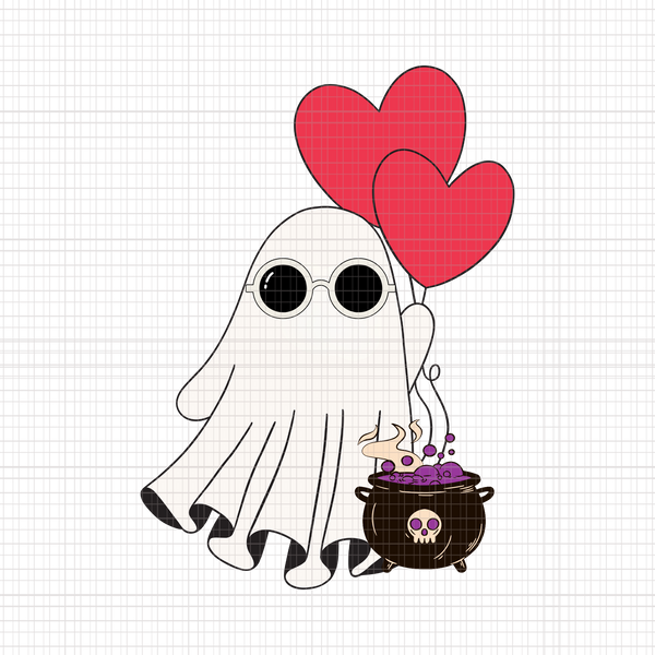 Ghost LOVE PNG, Halloween Cute Ghost Coffee PNG, Trendy Bougie Boo PNG, Ghost Spooky Vibes PNG, Boo Love Halloween PNG