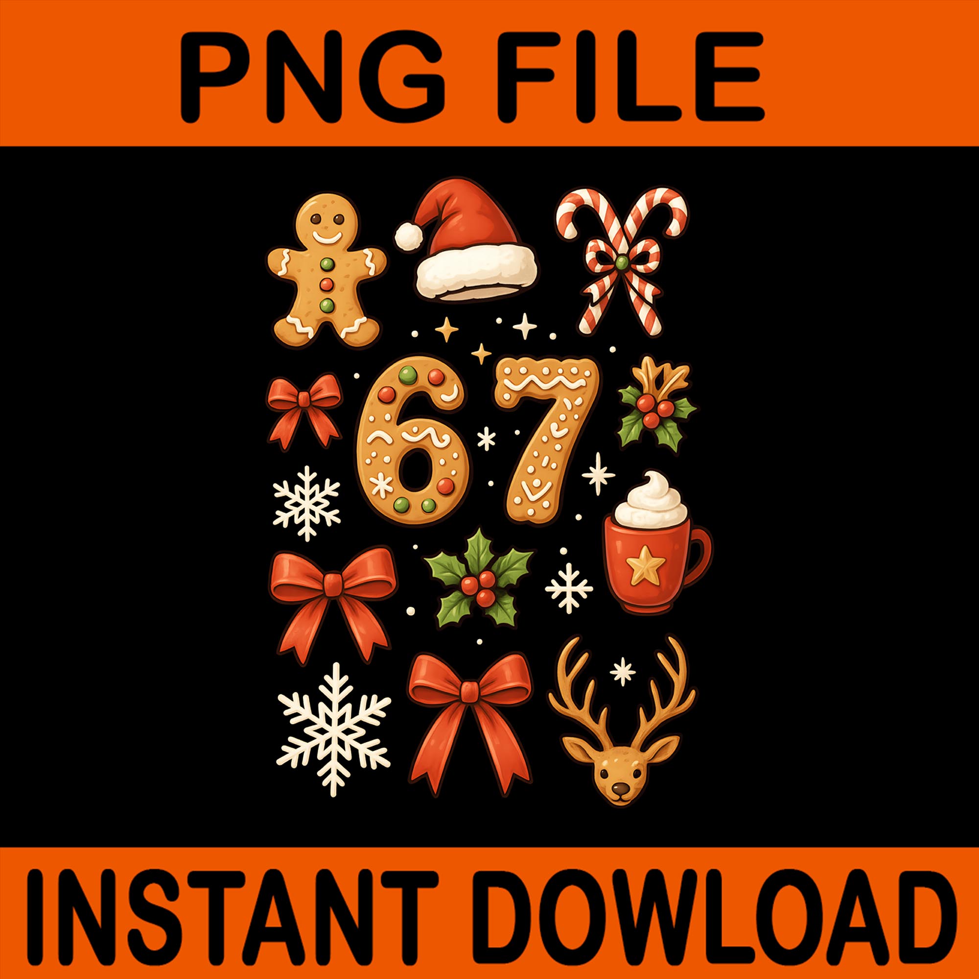 67 Hand Christmas PNG, 67 Bruh Gingerbread Christmas, Six Seven Ginger ...