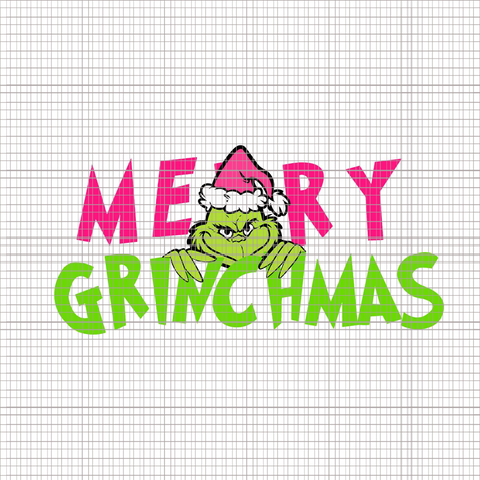 Merry Grinchmas Png, Pink Grinch Png, Pink Christmas Png, Pink Grinchmas Png