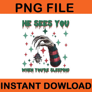 Horror Christmas He Sees You When You Are Sleeping PNG