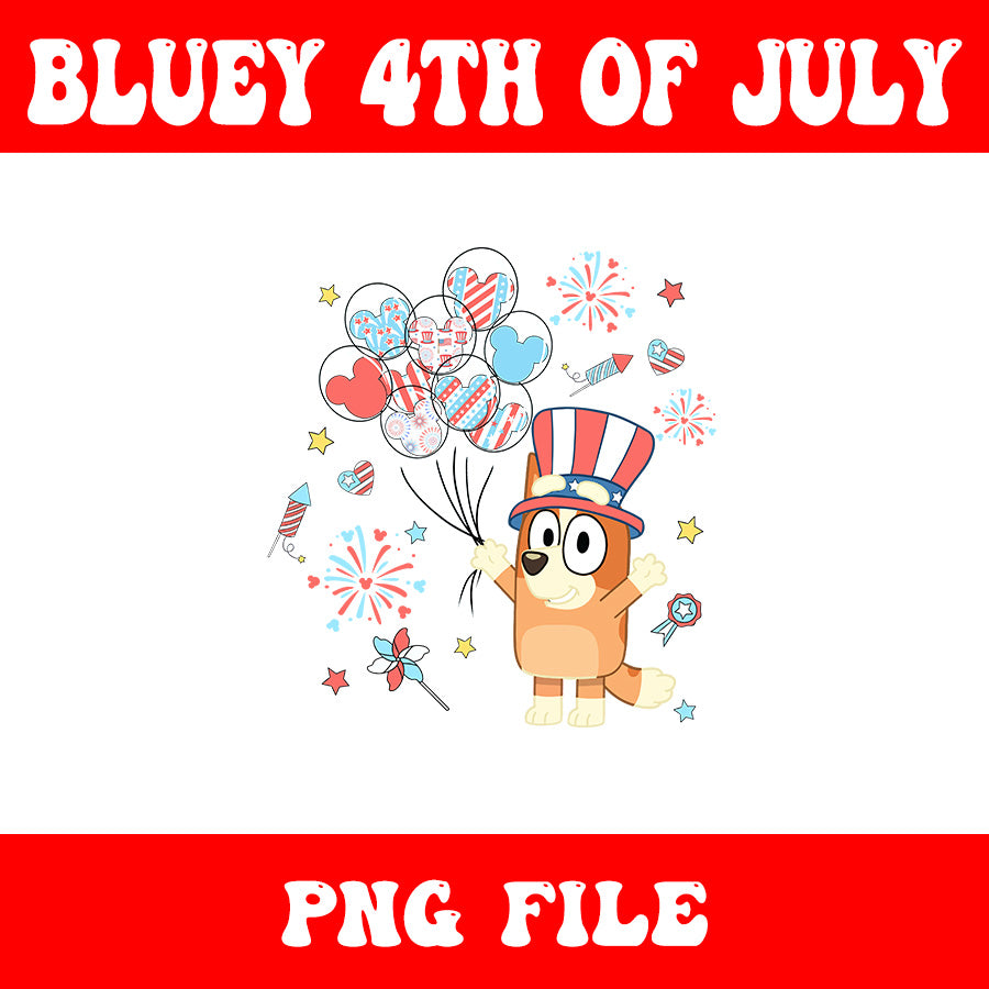 4th Of July Bluey PNG, Red White And Bluey PNG, Bluey Flag PNG