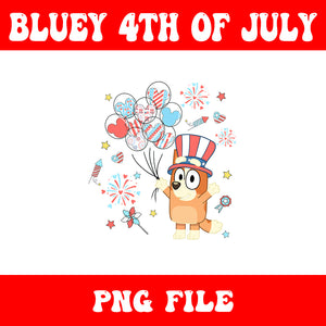 4th Of July Bluey PNG, Red White And Bluey PNG, Bluey Flag PNG