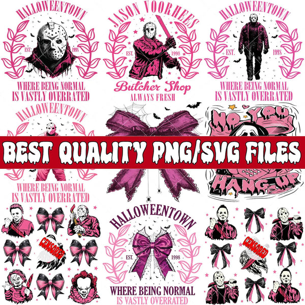 Bundle Halloween 1000+ Villains Bundle Png, Horror Movie Halloween Png, Horror Movie Png, Pink Ghost Halloween PNG