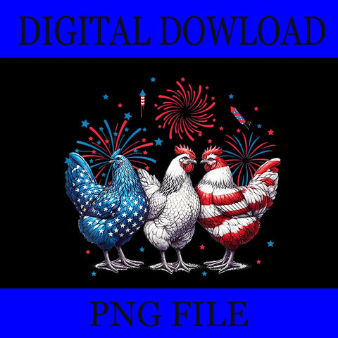 Chicken Red White Blue Patriotic PNG, Rooster 4th Of July PNG