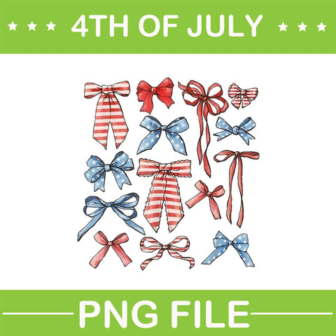 Red White And Blue American Coquette Bows PNG, Coquette Bows  4TH Of July PNG