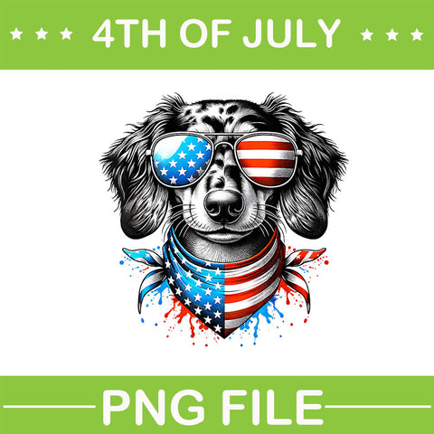 Dachshund Dog Patriotic PNG, Dachshund Dog 4th Of July PNG