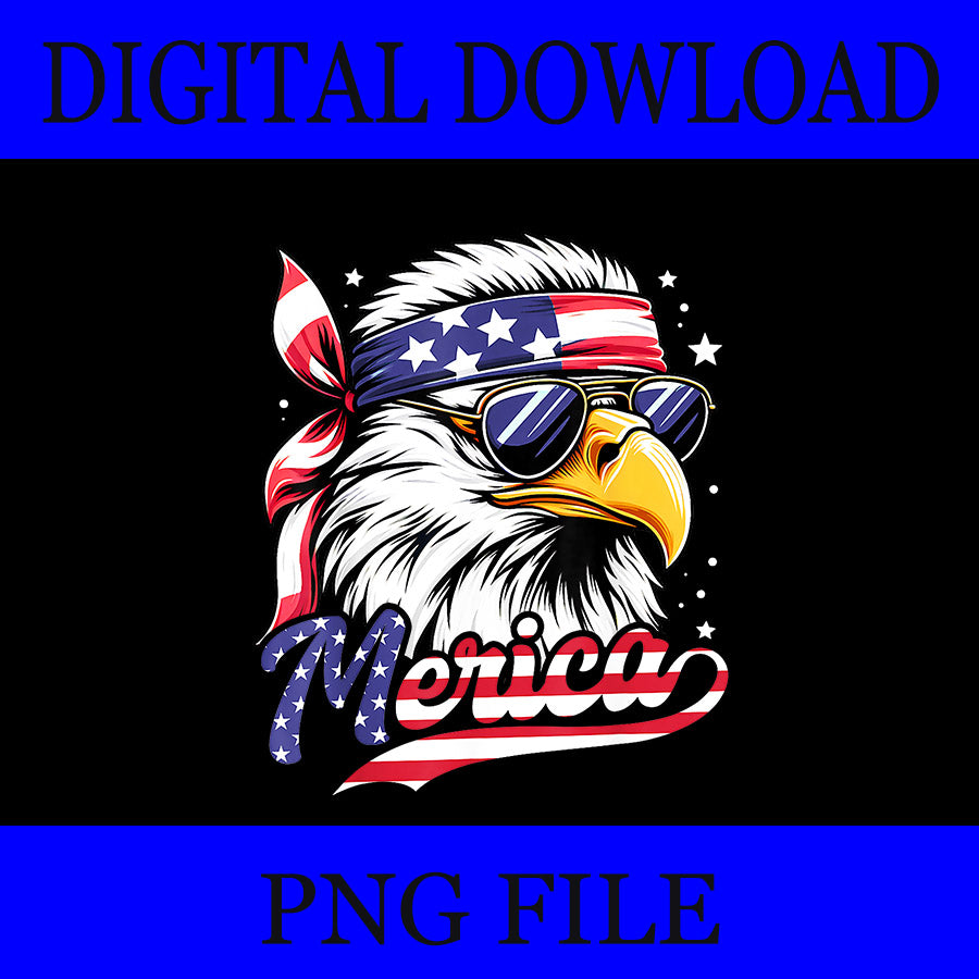 Eagle 4th Of July PNG,  Bald Eagle Mullet Merica PNG