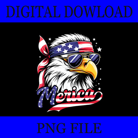 Eagle 4th Of July PNG,  Bald Eagle Mullet Merica PNG