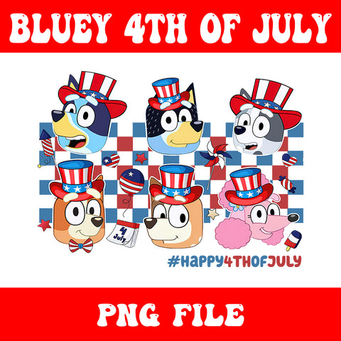 Happy 4th Of July Bluey PNG