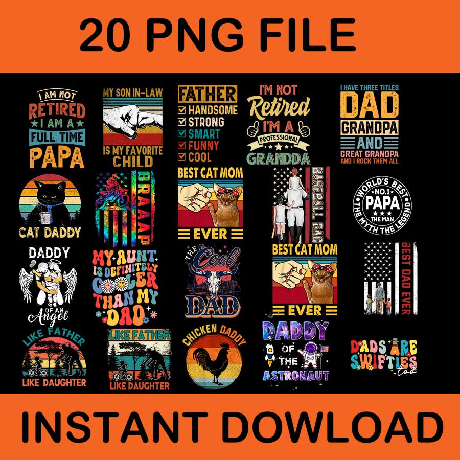 Bundle Father's Day PNG, Daddy PNG, Father Bundle PNG