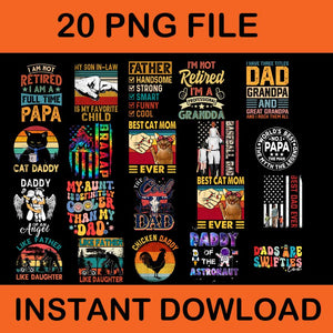 Bundle Father's Day PNG, Daddy PNG, Father Bundle PNG