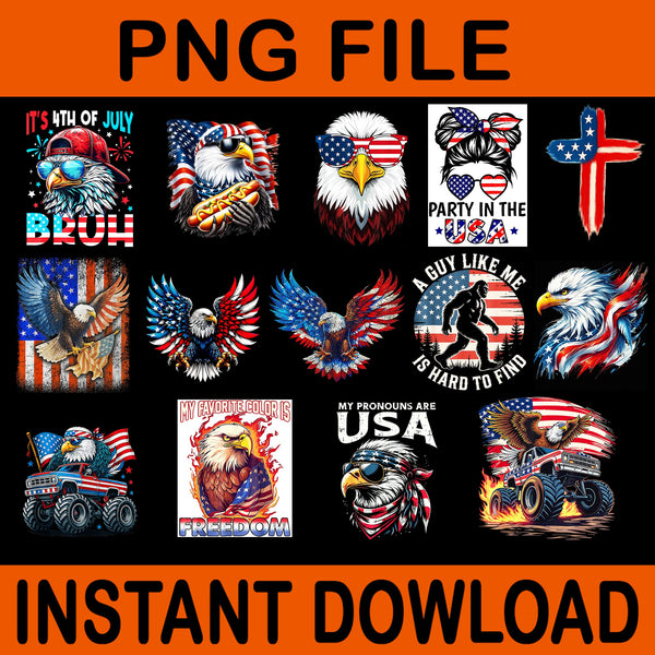Bundle Bald Eagle 4th Of July PNG, Bald Eagle 4TH Of July PNG, Bundle 4th Of July PNG