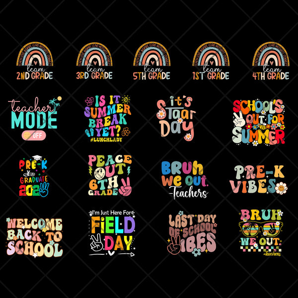 Last Day Of School 2025 Svg Bundle, School Graduation svg, End of School Year svg, Summer Break Vacation svg, Teacher Last Day SVG, We Out Bruh SVG