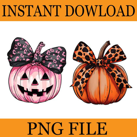 Coquette Bow Jack O Lantern Spooky Season PNG, Pumpkin Coquette Bow Halloween PNG