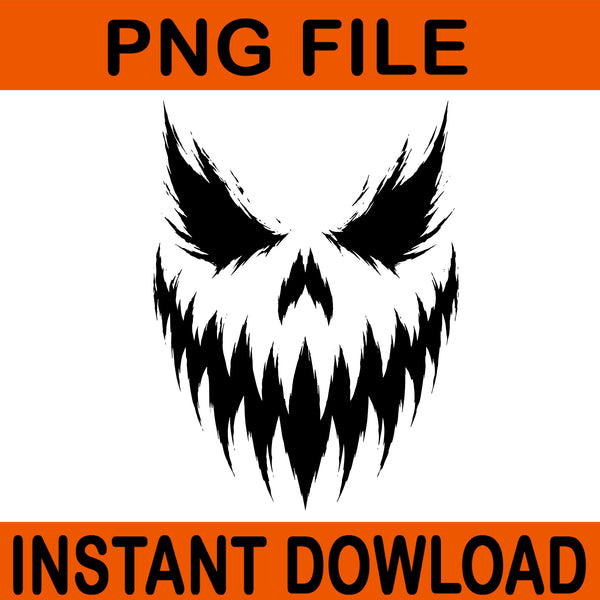 Scary Pumpkin Face SVG PNG, Creepy Halloween Face Design, Spooky Jack O Lantern Face, Horror Pumpkin Shirt Graphic