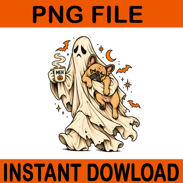 Vintage German Shepherd Ghost Halloween PNG, Funny Meh Coffee Dog, Spooky Dog Lover Halloween, Retro Ghost Dog png, Dog Ghost Halloween