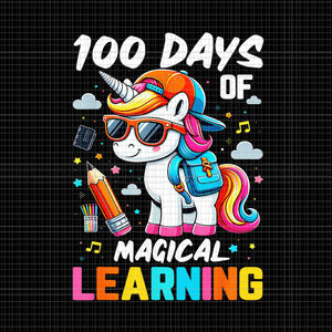 100th Days Of School Learning Unicorn Png, Days Of School Unicorn Png, Unicorn School Png