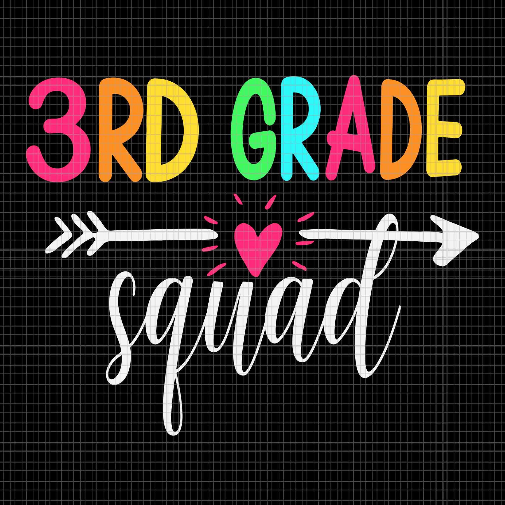 3RD Grade Squad Back To School Team Teacher Svg, 3RD Grade Squad Svg, Back To School Svg