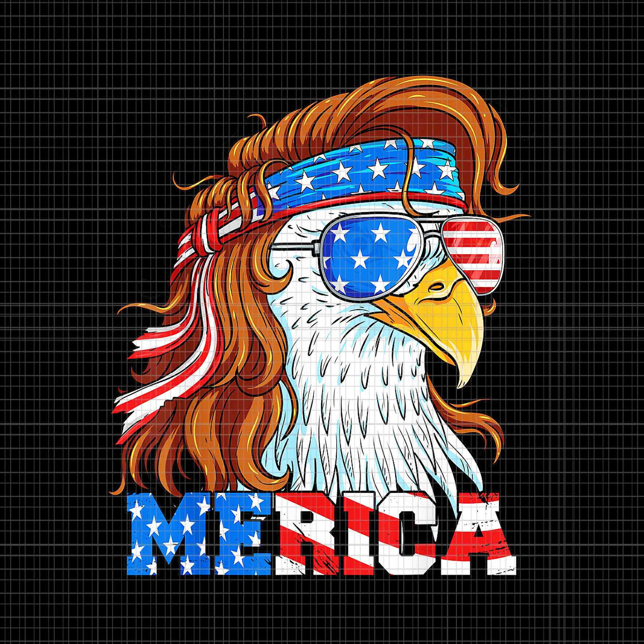 Merica Eagle Mullet 4th Of July American Flag Usa Patriotic Png, Merica Eagle Mullet Png, Eagle Mullet 4th Of July Png