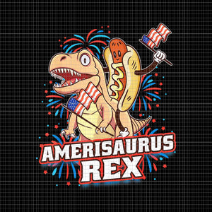 Hotdog T Rex Dinosaur 4th Of July Amerisaurus Png, Hotdog T Rex Dinosaur Png, Hotdog Ride Dinosaur Png, Hotdog 4th Of July Png